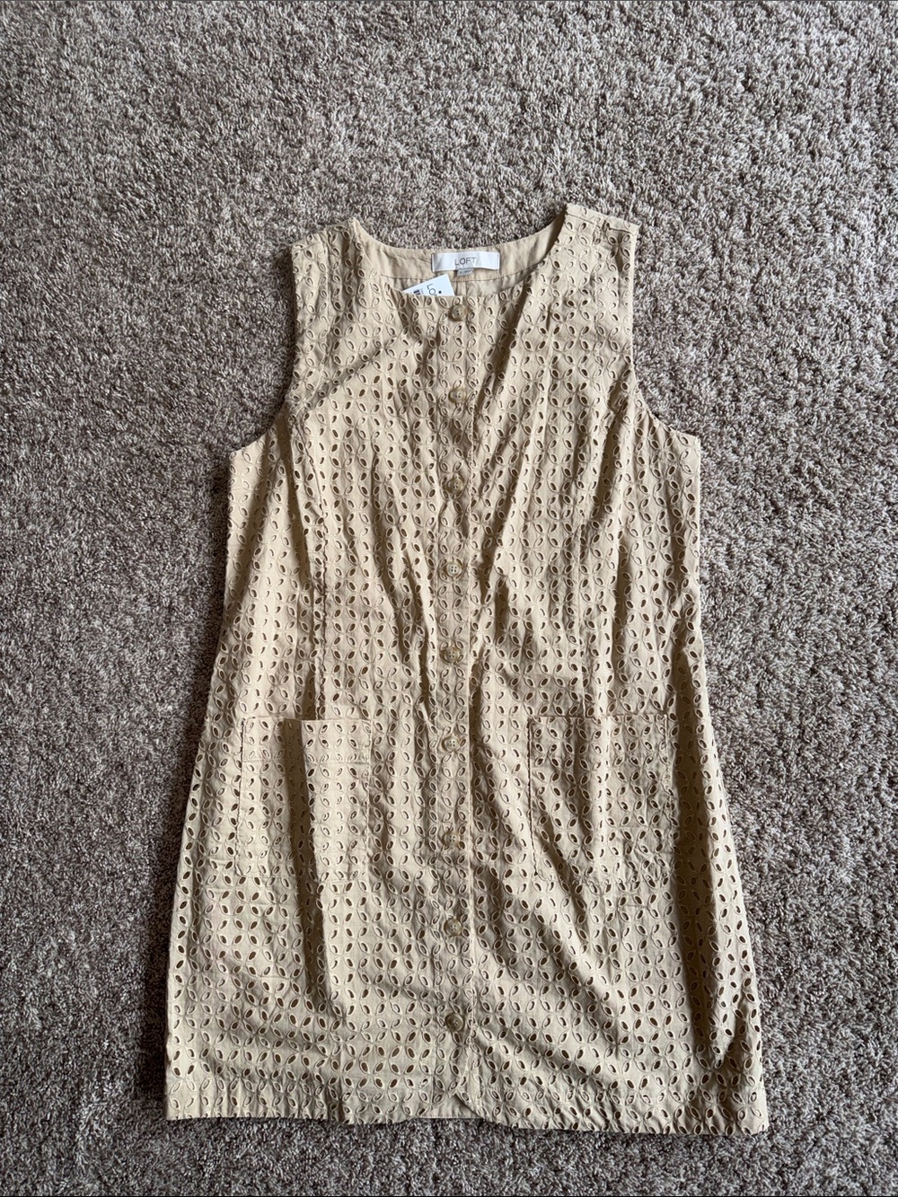 Loft eyelet button down dress size 8
